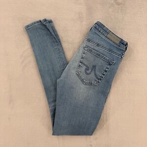 AG Adriano Goldschmied The Middi Ankle Jeans Light Wash Mid Rise Women's Sz 24R
